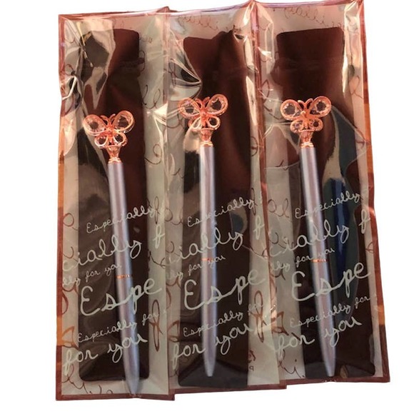 Steel Blue Crystal Butterfly Topped Ballpoint Pen~~NWOT - Picture 3 of 3